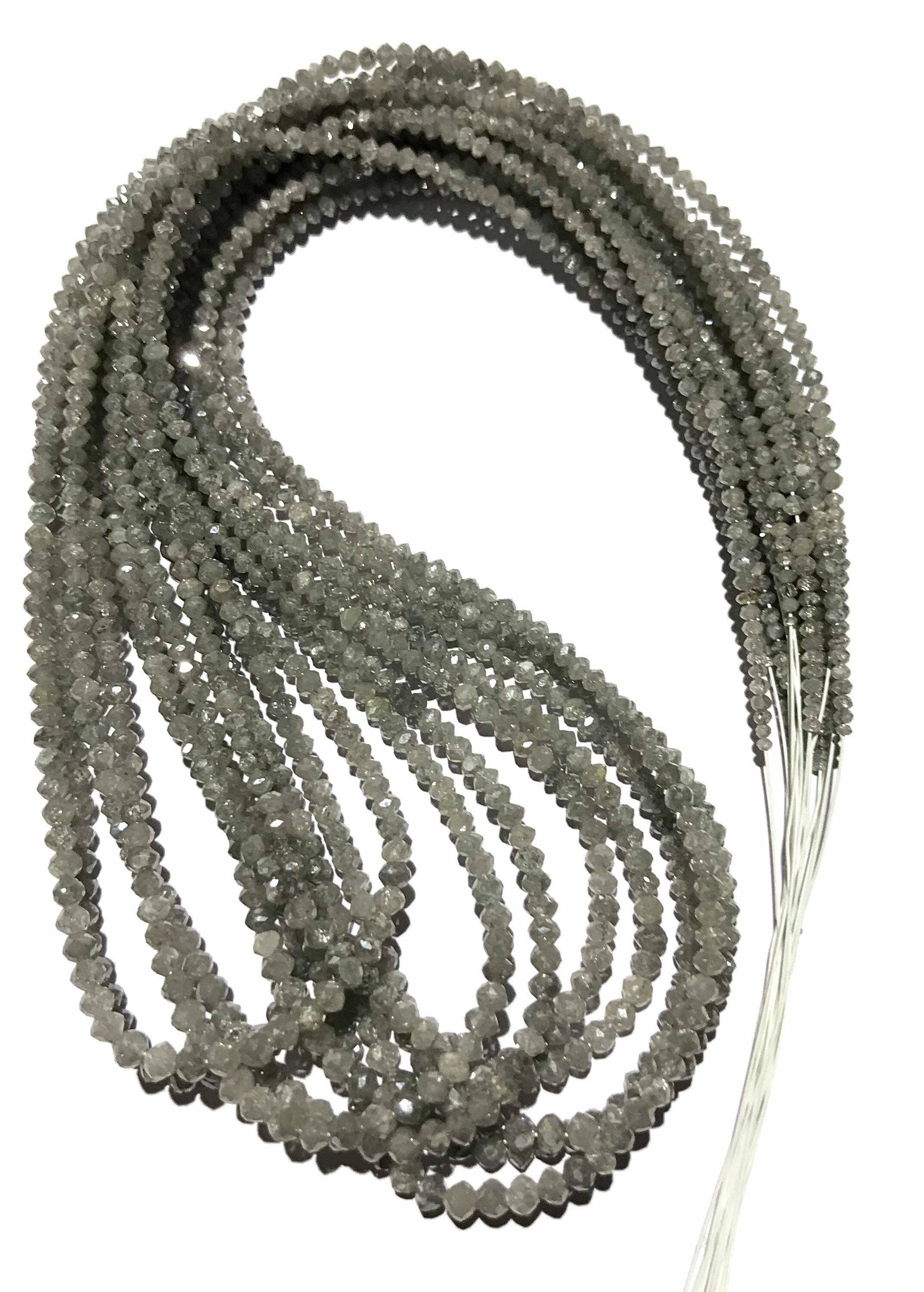 Certified~white Diamond~aaa++ White Diamond Beads 100% Natural White Diamond Rondelles Sparkling Diamond 16” Strand Wholesale Diamond Beads
