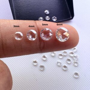 1mm To 8mm Round Rose Cut Lab Diamond Loose Stone: Clear White Lab Made Diamond For Jewelry Making (lg35) 1mm To 8mm Round Rose Cut Lab Diamond Loose Stone: Clear White Lab Made Diamond For Jewelry Making (lg35)