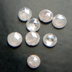 Conflict Free White Rose Cut Diamond Cabochons, 2.4-2.9mm Rare Round Flat Back Rose-cut Diamond For Wedding Ring/jewelry (2pcs) - Ddp186 Conflict Free White Rose Cut Diamond Cabochons, 2.4-2.9mm Rare Round Flat Back Rose-cut Diamond For Wedding Ring/jewelry (2pcs) - Ddp186