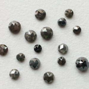 Dark Grey Loose Rose Cut Natural Diamond, Calibrated Gray Diamond Round Rose Cut, Melee Diamond For Jewelry, Dark Grey Rose Cut Diamond Dark Grey Loose Rose Cut Natural Diamond, Calibrated Gray Diamond Round Rose Cut, Melee Diamond For Jewelry, Dark Grey Rose Cut Diamond