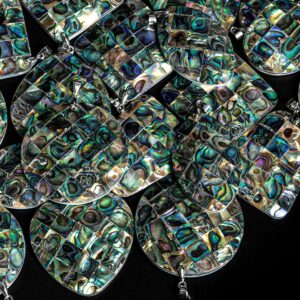 Flash Natural Abalone Mother Of Pearl Pendant-round Diamond Facets Abalone Top Drilled Pearl Pendant Flash Natural Abalone Mother Of Pearl Pendant-round Diamond Facets Abalone Top Drilled Pearl Pendant