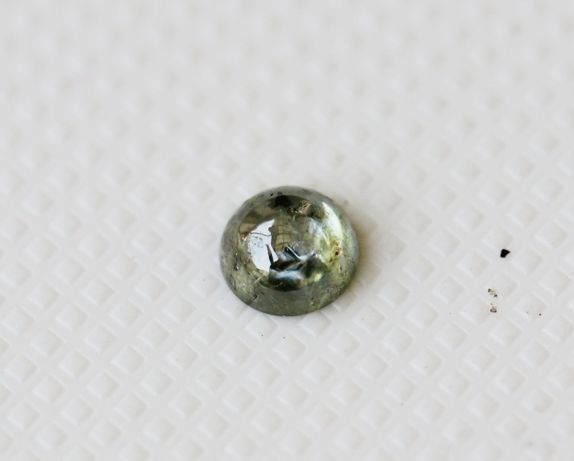 Green Round Polished Diamond Cabochon, Natural Green Plain Flat Back Diamond For Ring / Earrings / Jewelry 1 Pc 3.6mm - Pdd591