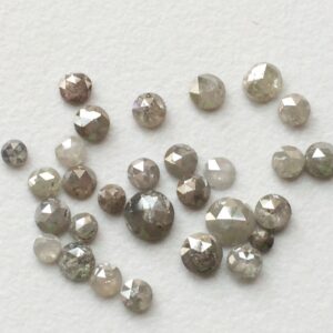 Light Grey Loose Rose Cut Natural Diamond, Calibrated Gray Diamond Round Rose Cut, Melee Diamond For Jewelry, Light Grey Rose Cut Diamond Light Grey Loose Rose Cut Natural Diamond, Calibrated Gray Diamond Round Rose Cut, Melee Diamond For Jewelry, Light Grey Rose Cut Diamond