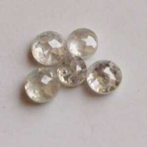 Natural Clear White Rose Cut Diamond Cabochons, 2-2.3mm Rare Round Flat Back Rose-cut Diamond For Engagement Ring/jewelry (5pcs) - Pdd314 Natural Clear White Rose Cut Diamond Cabochons, 2-2.3mm Rare Round Flat Back Rose-cut Diamond For Engagement Ring/jewelry (5pcs) - Pdd314