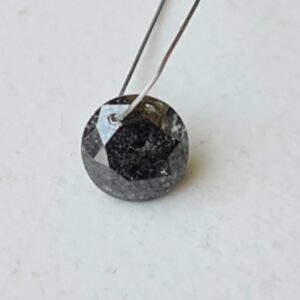 Salt And Pepper Diamond, Conflict Free 4.7 Mm, 0.50 Ct Solitaire Shaped Diamond, Round Cut Brilliant Cut Clear Light Gray Diamond-ppd896 Salt And Pepper Diamond, Conflict Free 4.7 Mm, 0.50 Ct Solitaire Shaped Diamond, Round Cut Brilliant Cut Clear Light Gray Diamond-ppd896