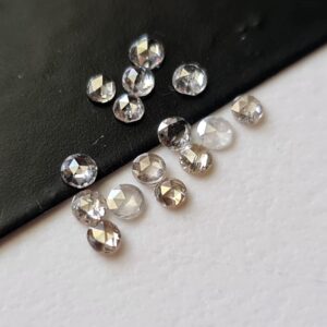 Salt And Pepper Diamond, Natural 1.8-2mm, Round Shaped Diamond, Rose Cut Flat Back Clear Black Diamond For Jewelry (3pcs To 5pcs)-ppkj27 Salt And Pepper Diamond, Natural 1.8-2mm, Round Shaped Diamond, Rose Cut Flat Back Clear Black Diamond For Jewelry (3pcs To 5pcs)-ppkj27