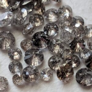 Salt And Pepper Diamond, Natural 1-2mm, Solitaire Shaped Diamond, Round Brilliant Cut Clear Black Diamond For Jewelry (5pc To 40 Pc) - Apd23 Salt And Pepper Diamond, Natural 1-2mm, Solitaire Shaped Diamond, Round Brilliant Cut Clear Black Diamond For Jewelry (5pc To 40 Pc) - Apd23