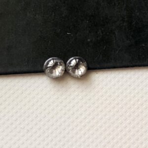 Salt And Pepper Round Polished Diamond Cabochon, Matched Pair Plain Flat Back Diamond For Studs / Earrings / Jewelry 2 Pcs 3.7mm - Pdd589 Salt And Pepper Round Polished Diamond Cabochon, Matched Pair Plain Flat Back Diamond For Studs / Earrings / Jewelry 2 Pcs 3.7mm - Pdd589