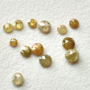 Yellow Rose Cut Diamond Cabochons, 3-3.5mm Rare Round Flat Back Loose Rose-cut Diamond For Wedding Ring/jewelry (2pcs To 8pcs) - Vicpa568 Yellow Rose Cut Diamond Cabochons, 3-3.5mm Rare Round Flat Back Loose Rose-cut Diamond For Wedding Ring/jewelry (2pcs To 8pcs) - Vicpa568