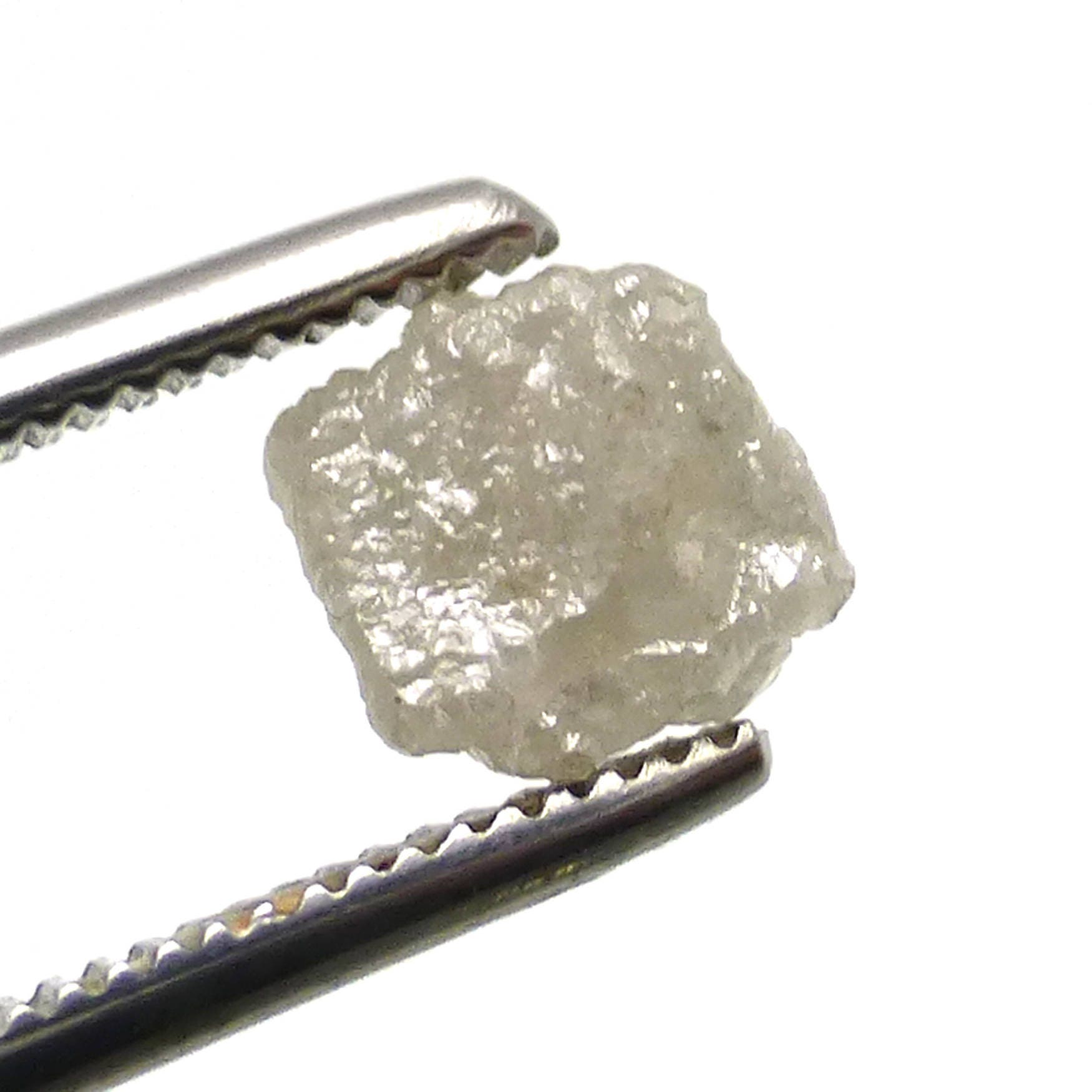 1.320 Carats Diamond Rough Raw 5mm Gemstone White Silver Grey Cube Sparkling Natural Uncut Perfect For A Ring - Use In Precious Metal Clay