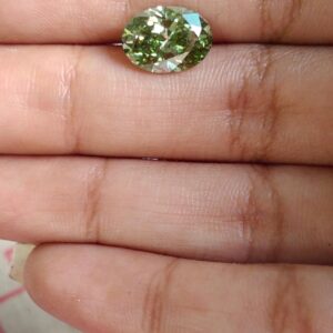 2.24 Ctw Oval Lab-grown Diamond: Fancy Vivid Green Si1 Loose Stone 2.24 Ctw Oval Lab-grown Diamond: Fancy Vivid Green Si1 Loose Stone
