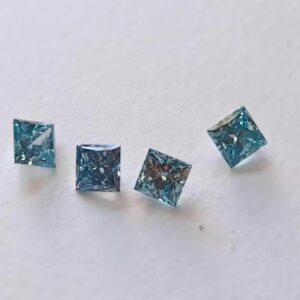 4.5mm Teal Blue Lab Grown Diamond 1pc Princess Cut Loose Stone For Jewelry - PDD728 4.5mm Teal Blue Lab Grown Diamond 1pc Princess Cut Loose Stone For Jewelry - PDD728