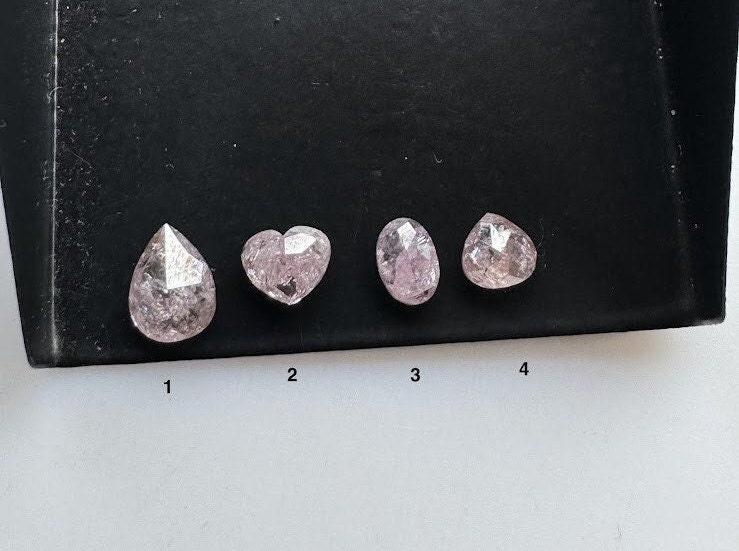 Light Pink Rose Cut Diamond, Pear/heart/oval, Loose Natural Diamond, Dds792/1-4 Light Pink Rose Cut Diamond, Pear/heart/oval, Loose Natural Diamond, Dds792/1-4