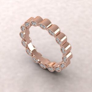 Vintage Side Diamond Band, Beaded Marquise Shapes, Full Eternity, Lifetime Care Plan Included, Genuine Diamonds Ls5841 Vintage Side Diamond Band, Beaded Marquise Shapes, Full Eternity, Lifetime Care Plan Included, Genuine Diamonds Ls5841