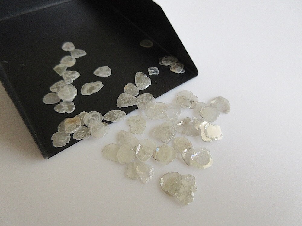 White Diamond Slice Free Form, White Clear Polished Diamond Slice Loose, Polki Diamond, Sold As 3mm To 5mm And 6mm To 7mm Each, Sku-sl23 White Diamond Slice Free Form, White Clear Polished Diamond Slice Loose, Polki Diamond, Sold As 3mm To 5mm And 6mm To 7mm Each, Sku-sl23