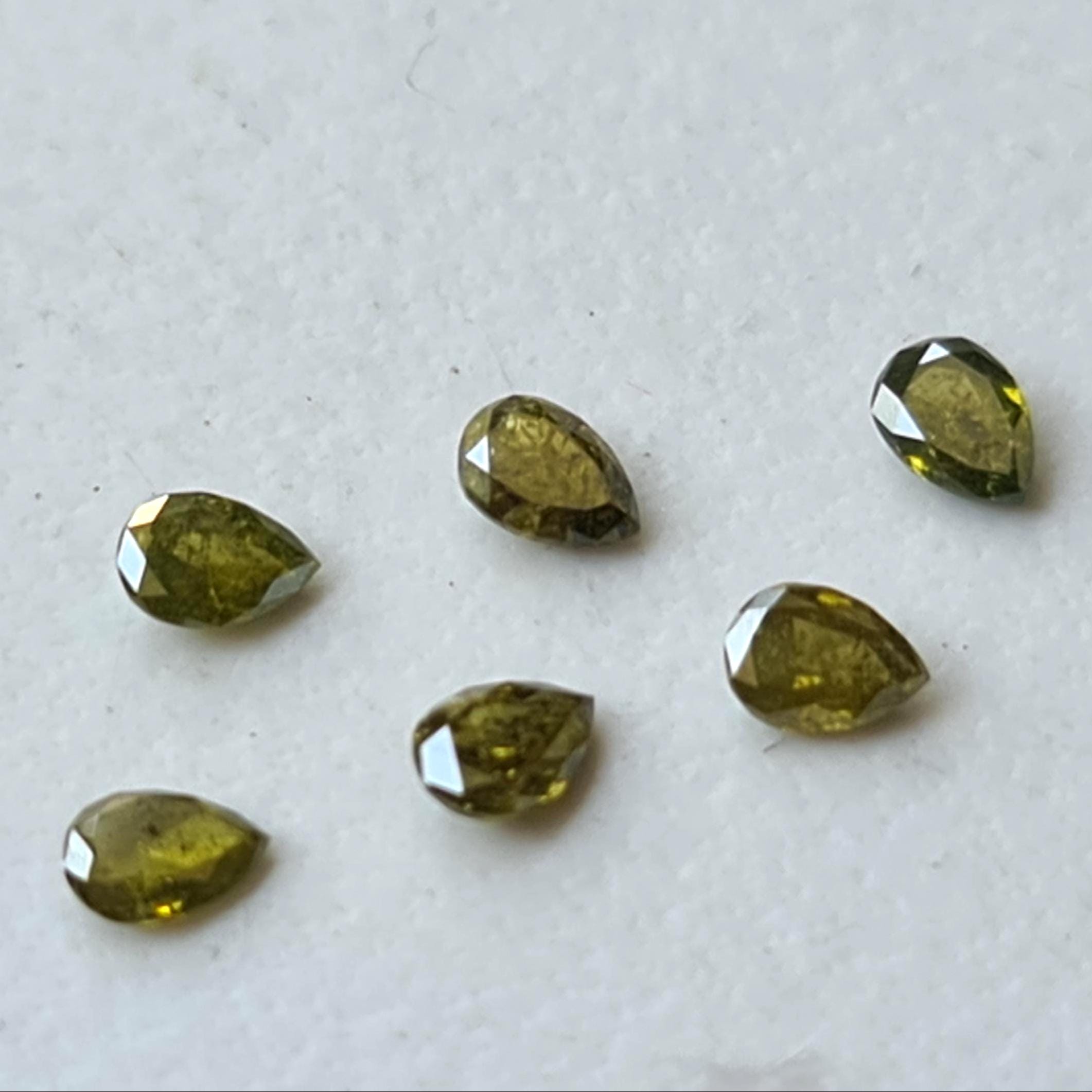 Yellow Green Pear Cut Diamond, Loose Gemstone