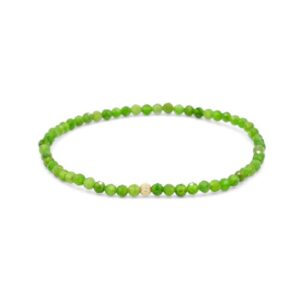 14K GOLD Chrome diopside | aaaa+ Chrome diopside [EBCM1913] | Chrome diopside Beaded bracelet | Green Chrome diopside bracelet for women