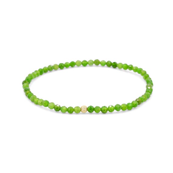 14k Gold Chrome Diopside | Aaaa+ Chrome Diopside [ebcm1913] | Chrome Diopside Beaded Bracelet | Green Chrome Diopside Bracelet For Women