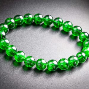 22 Pcs - 8-9MM Transparent Chrome Diopside Bracelet Intense Forest Green Siberian Emerald AAAAA Genuine Natural Round Beads (117653h-3952)