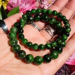 8-10mm Chrome Diopside Stretch Bracelet Aaa