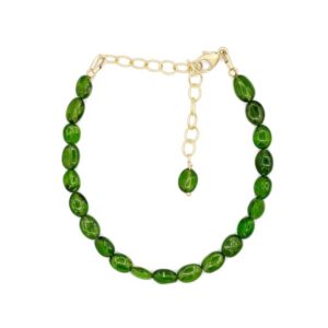 Chrome diopside bracelet | Chrome diopside Beaded bracelet | [EBCP1444] Green Chrome diopside bracelet for women | green gemstone