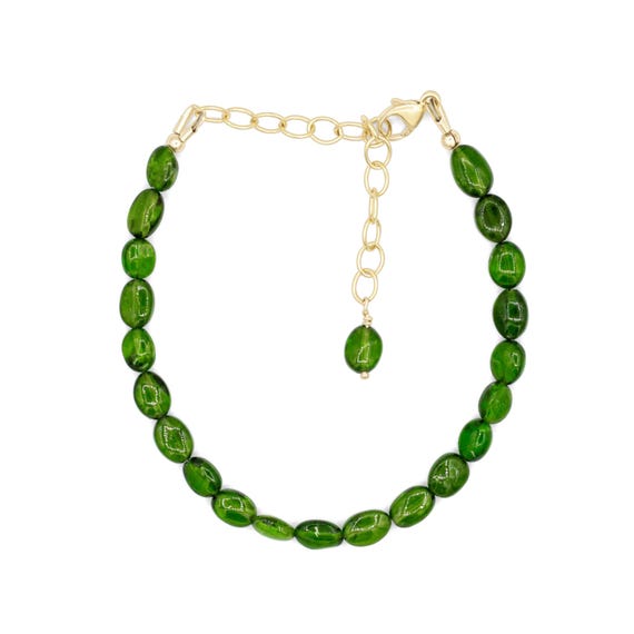 Chrome Diopside Bracelet | Chrome Diopside Beaded Bracelet | [ebcp1444] Green Chrome Diopside Bracelet For Women | Green Gemstone