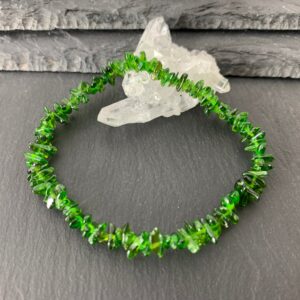 Chrome Diopside Beaded Bracelet, Green Crystal (7mm Beads)