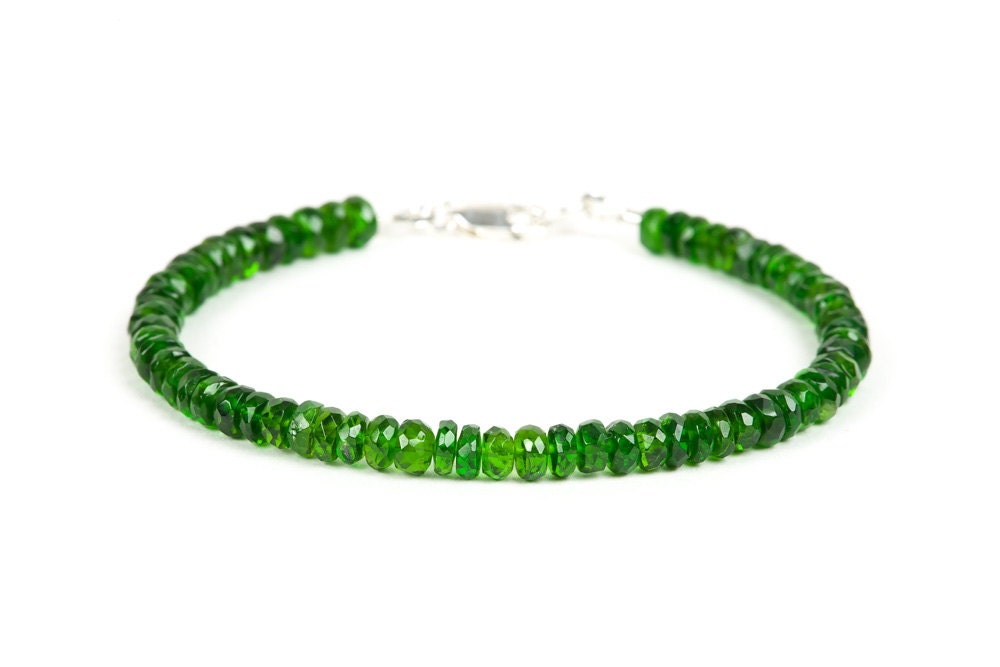 Chrome Diopside Gemstone Bracelet, Handmade Jewelry, Unique Gift For Wife, Handmade Gemstone Jewelry