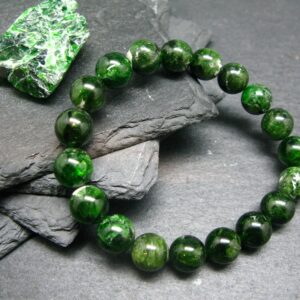 Chrome Diopside Genuine Bracelet ~ 7 Inches ~ 10mm Round Beads