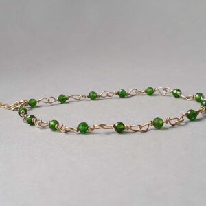 Chrome Diopside Bracelet: Gold Filled Green Gemstone Jewelry