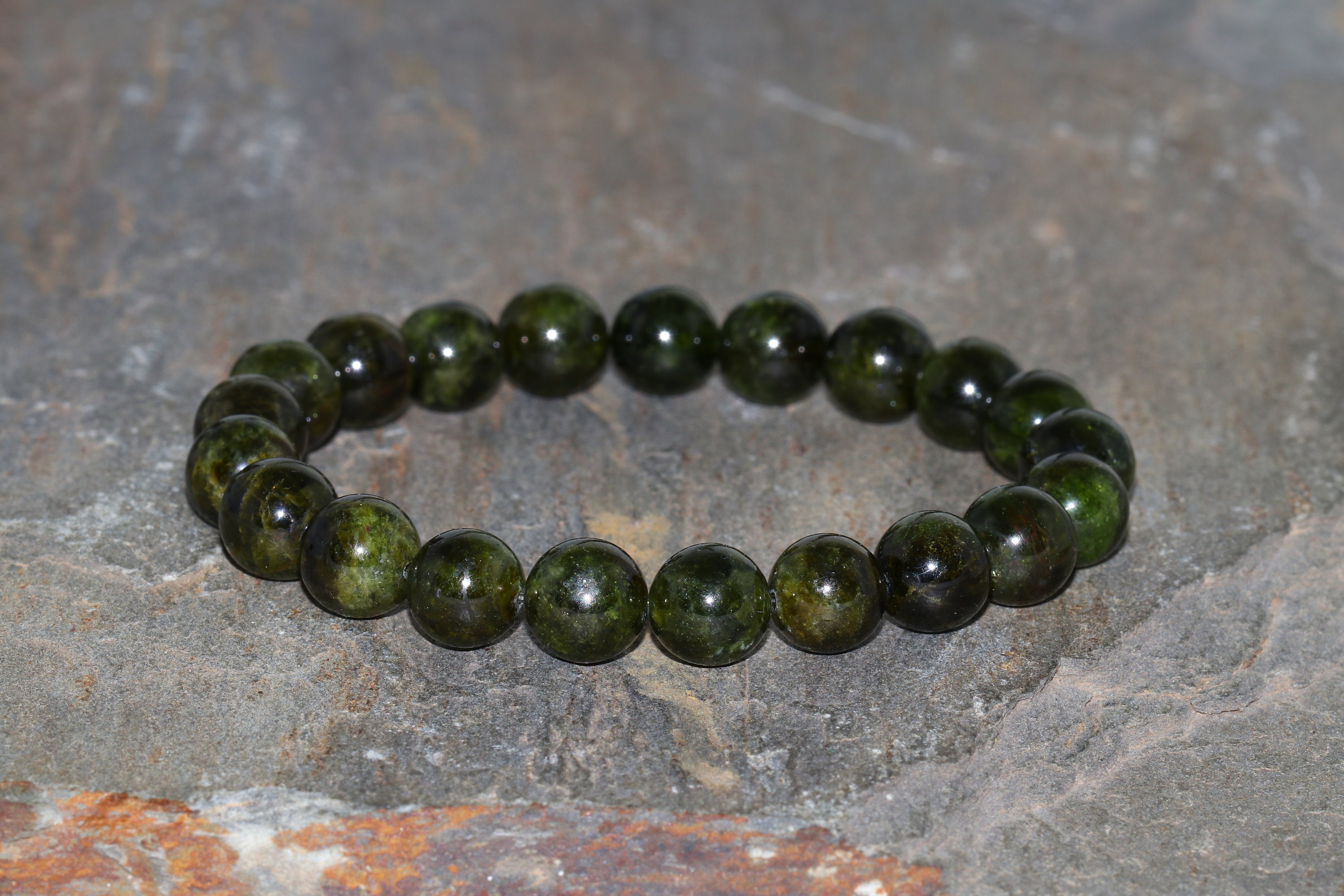 Chrome Diopside Bracelet Handmade 8mm Dark Green Chrome Diopside Grade Aa Beaded Natural Gemstone Bracelet Unisex Bracelet Healing Bracelet
