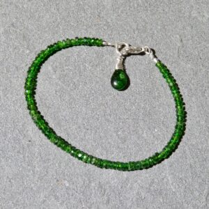 Chrome Diopside Stacking Bracelet: Sterling Silver, Green Gemstone