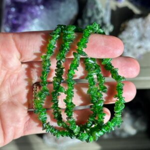 Chrome Diopside Tumbled Chip Bracelet
