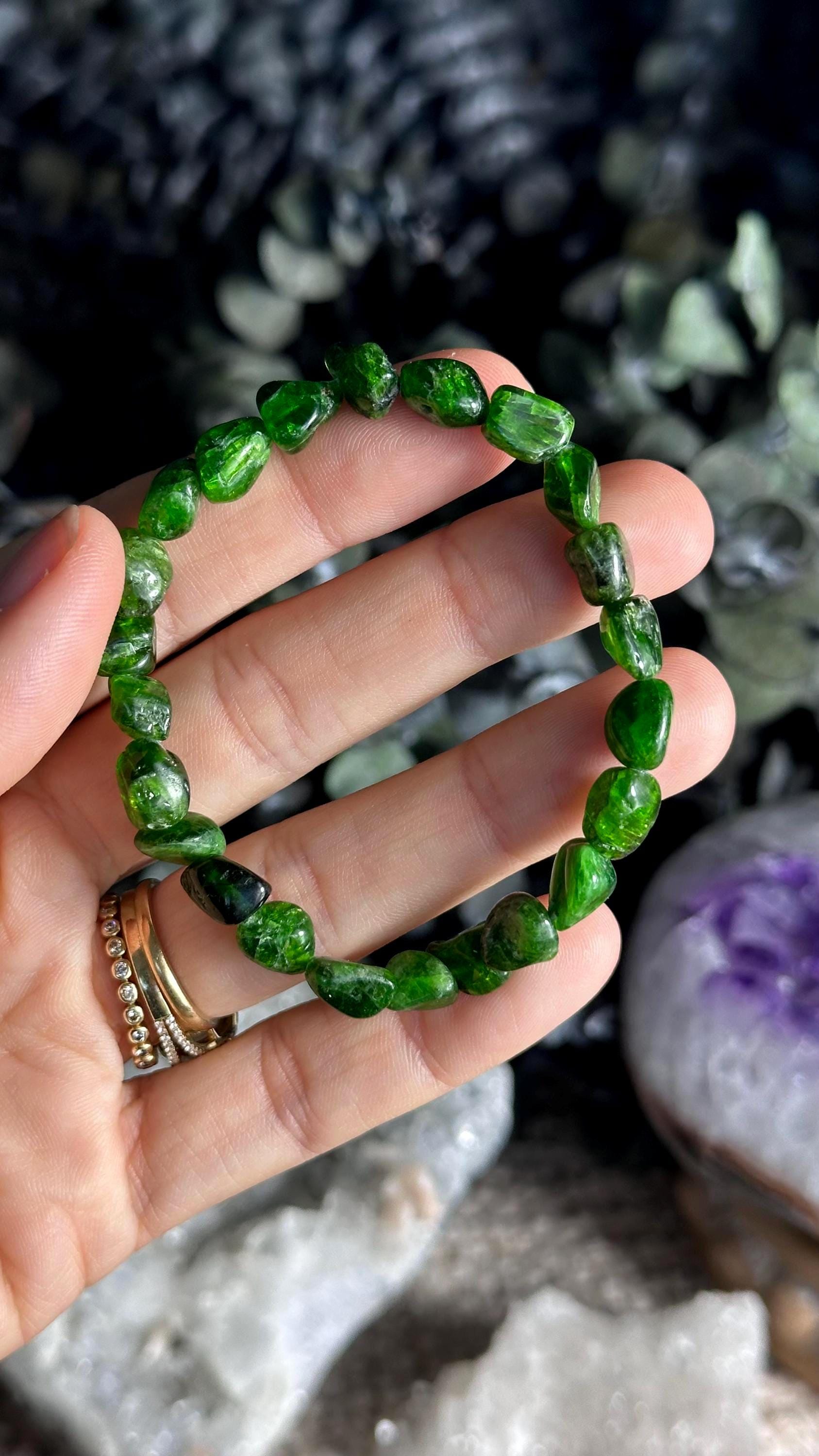 Chrome Diopside Tumbled Stone Beaded Bracelet