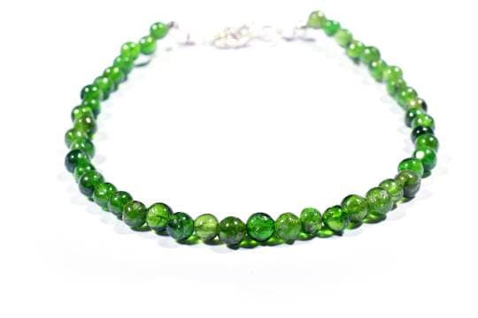 Natural Chrome Diopside Bracelet In 925 Sterling Silver, Beaded Bracelet, Dainty Bracelet, Gemstone Bracelet, Green Stone Bracelet, Gift Her