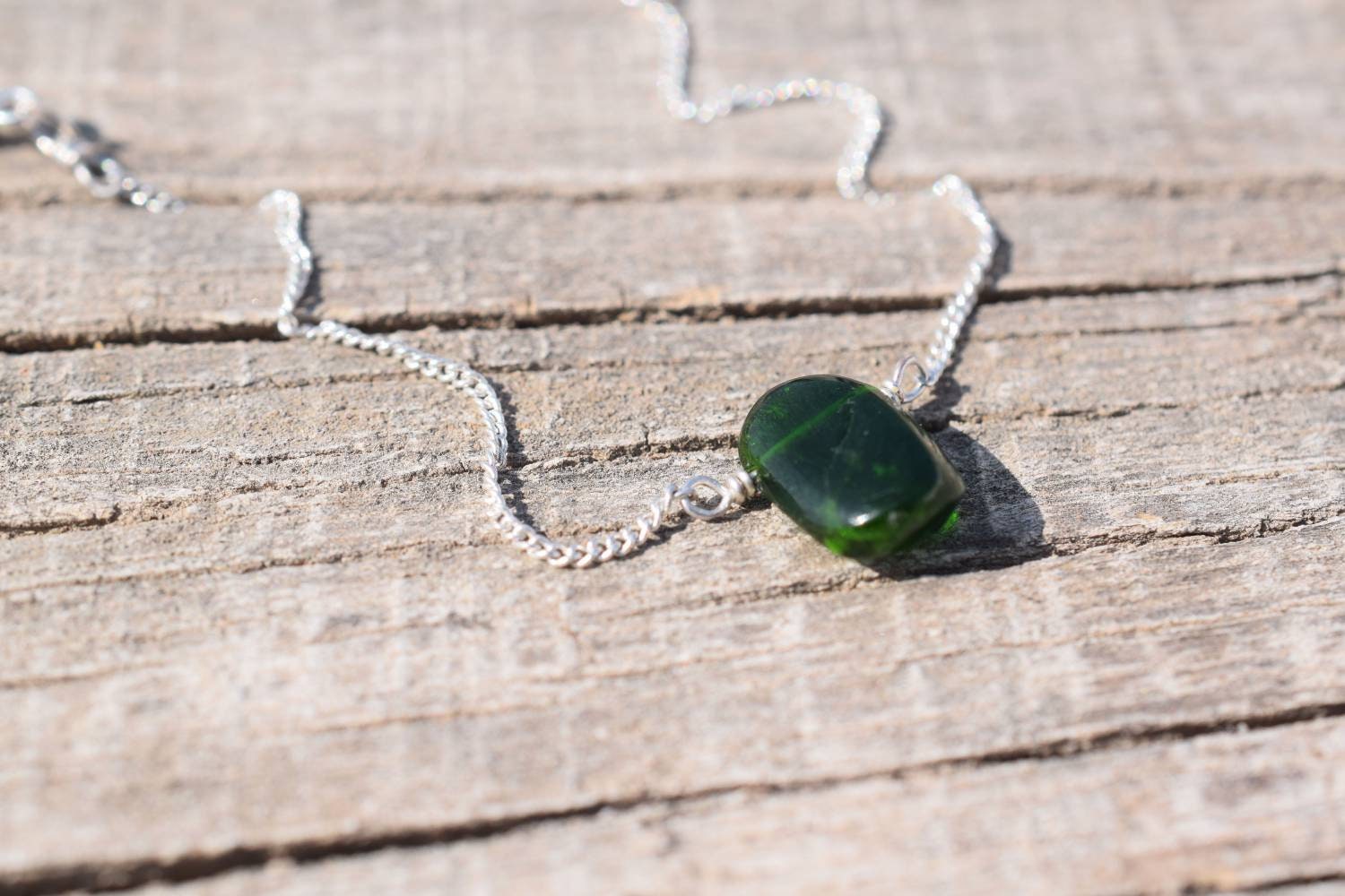 Natural Chrome Diopside Tumble Bracelet In 925 Sterling Silver, Beaded Bracelet, Dainty Bracelet, Gemstone Bracelet, Diopside, Gift For Her