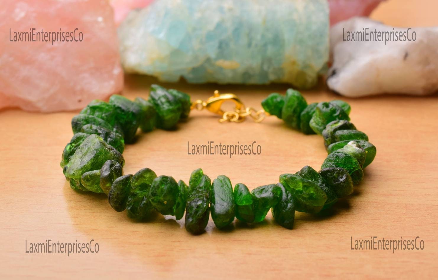 Natural Raw Chrome Diopside Bracelet In 925 Sterling Silver, Dainty, Rough Gemstone Bracelet, Green Rough, Uncut Stone Bracelet, Gift Her