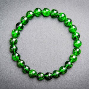 Precious Genuine Chrome Diopside Aaaaa Gemstone Bracelet 7mm Transparent Intense Forest Green Siberian Emerald Round Beads (118802h-4070)