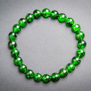 Precious Genuine Chrome Diopside Aaaaa Gemstone Bracelet 7-8mm Transparent Intense Forest Green Siberian Emerald Round Beads (118801h-4070)