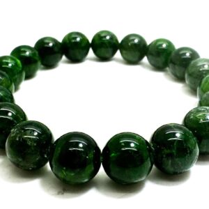 Real Genuine Natural Chrome Diopside Green Smooth Polished Gemstone Handmade Beaded Bracelet - Pgb245