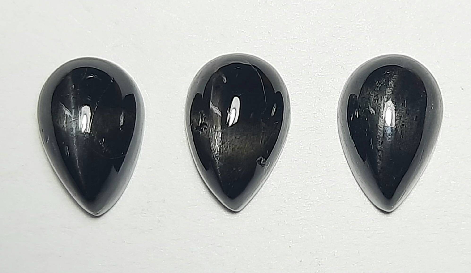 Aaa Black Star Diopside Pear Cabochon: Jewelry Making Stone (7x10 To 15x20 Mm) Aaa Black Star Diopside Pear Cabochon: Jewelry Making Stone (7x10 To 15x20 Mm)
