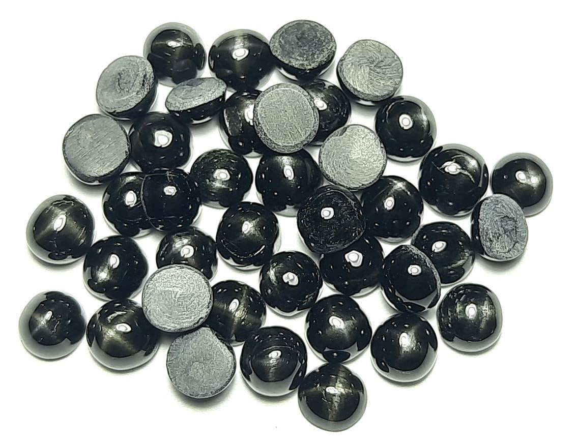 Aaa Black Star Diopside Round Cabochon: Jewelry Making Stone (6x6 To 15x15 Mm)