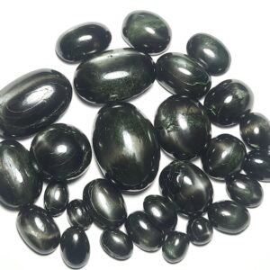 Black Star Diopside Cabochon Lot: Mix Shape Gemstones