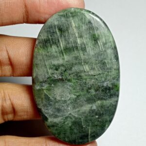 Diopside Gemstone Cabochon: Loose Stone For Jewelry Making (139cts, 58x37 Mm) #40