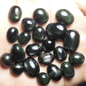 Natural Black Star Diopside Cabochon Lot: Reiki Healing Gemstone