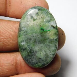 Natural Green Diopside Cabochon, Loose Gemstone (34x22 Mm 44cts)