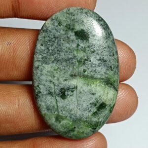 Natural Green Diopside Cabochon, Loose Gemstone (39x26 Mm 71cts)