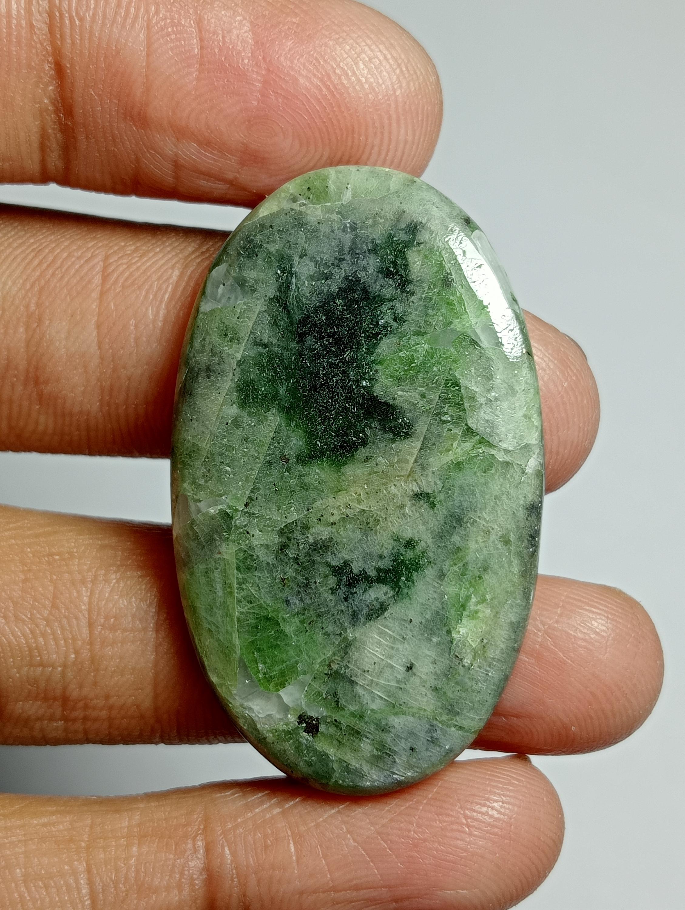Natural Diopside Cabochon: Loose Gemstone For Jewelry Making (53cts, 39x23 Mm) #40
