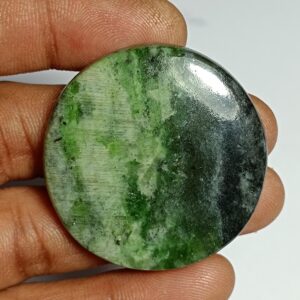 Natural Diopside Cabochon: Loose Gemstone For Jewelry Making (101cts, 40x40 Mm)