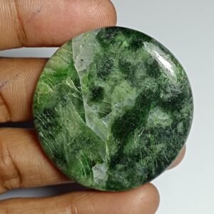 Natural Diopside Cabochon: Loose Gemstone For Jewelry Making (41x41mm, 114cts)